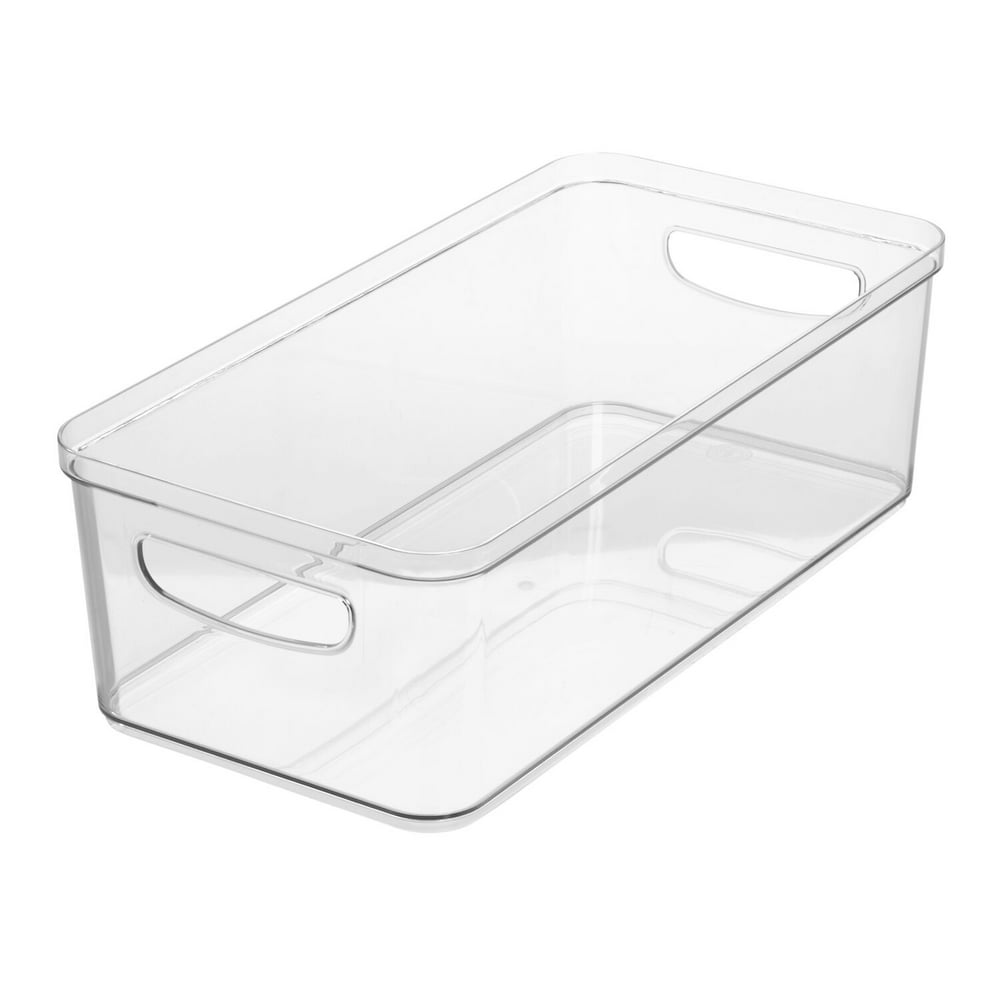 iDesign Crisp Plastic Bin with Handles, 16" x 8" x 5