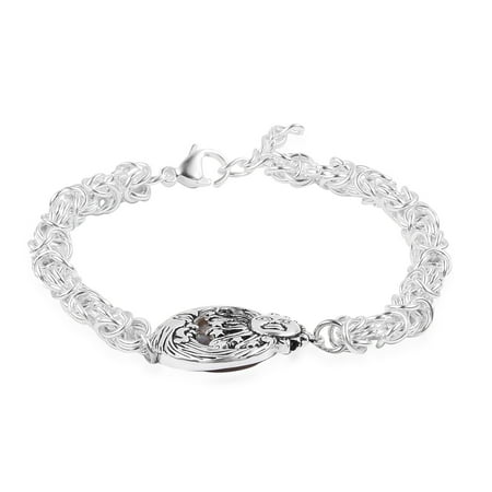 Abalone Shell Bracelet - Stainless Steel Round Abalone Shell Bracelet 7.5