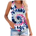 thumbnail image 2 of Tank Tops for Women Camisole Casual Sleeveless Tie-Dyed Print V Neck Vest Shirts Undershirt,Grey,XL, 2 of 2