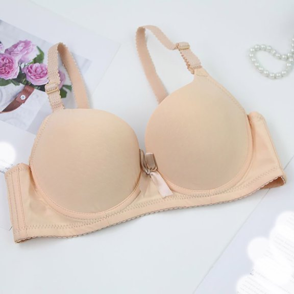 Gamivast Womens Front Closure Bras Plus Size Wireless Lightweight Wirefree Bras Supportive Lifting Full Coverage Back Smoothing Sleep Everyday Bras Beige S