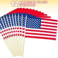 thumbnail image 2 of ArtCreativity 12 x 18 Inch USA American Flags on Stick, Pack of 12, Independence Day Fourth of July Decorations, Patriotic Party Favors, Memorial Day Grave Markers, Handheld US Flags, 2 of 7