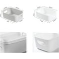 thumbnail image 2 of Set Of 4 White Plastic Storage Basket, Plastic Storage Basket, Plastic Basket With Handle For Stackable Cupboards, Kitchen, Bedroom, Bathroom, Office,, 2 of 3