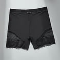 thumbnail image 2 of Seamless Boyshort Panties for Women No Show Underwear with Lace Trim, Black, Full Coverage Comfort Fit Mid Rise,Size S, 2 of 9