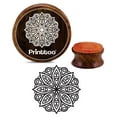 thumbnail image 1 of Printtoo Crafting Round Brown Wooden Rubber Stamp Floral Mandala Pattern Scrap-booking-5 Inch, 1 of 2
