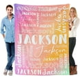 thumbnail image 3 of Custom Blanket with Name for Adults Kids Personalized Blanket and Throw Customized Flannel Name Blanket Personalized (Style-2, 30x40), 3 of 6