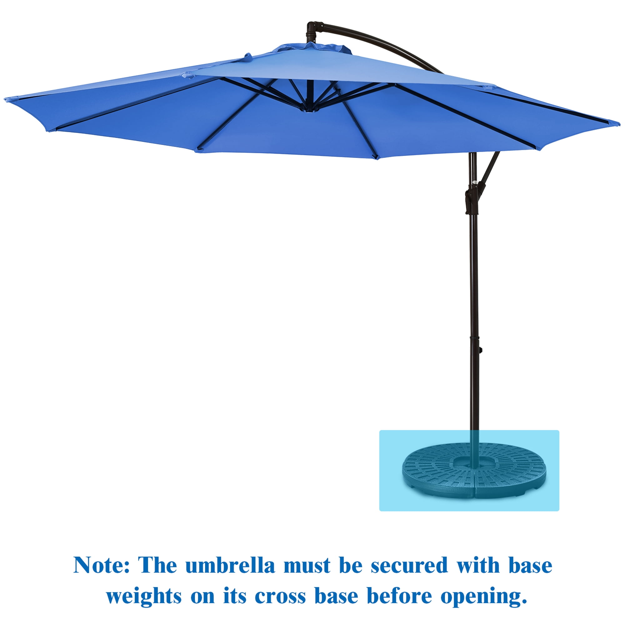 Gymax 10 ft Patio Cantilever Offset Umbrella Yard Garden Outdoor w/ 8 Ribs Blue