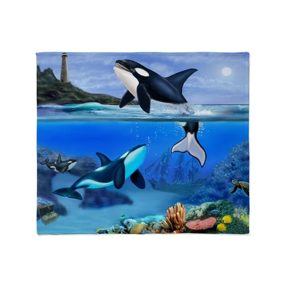 CafePress - THE ORCA FAMILY Throw Blanket - Soft Fleece Throw Blanket, 50"x60" for All Ages