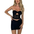 thumbnail image 3 of Biekopu Women Tops Skirt Suit, Sleeveless Off Shoulder Crop Vest Tops + Wrapped Short Skirt Outfit，Casual Daily Wear,S/M/L, 3 of 8