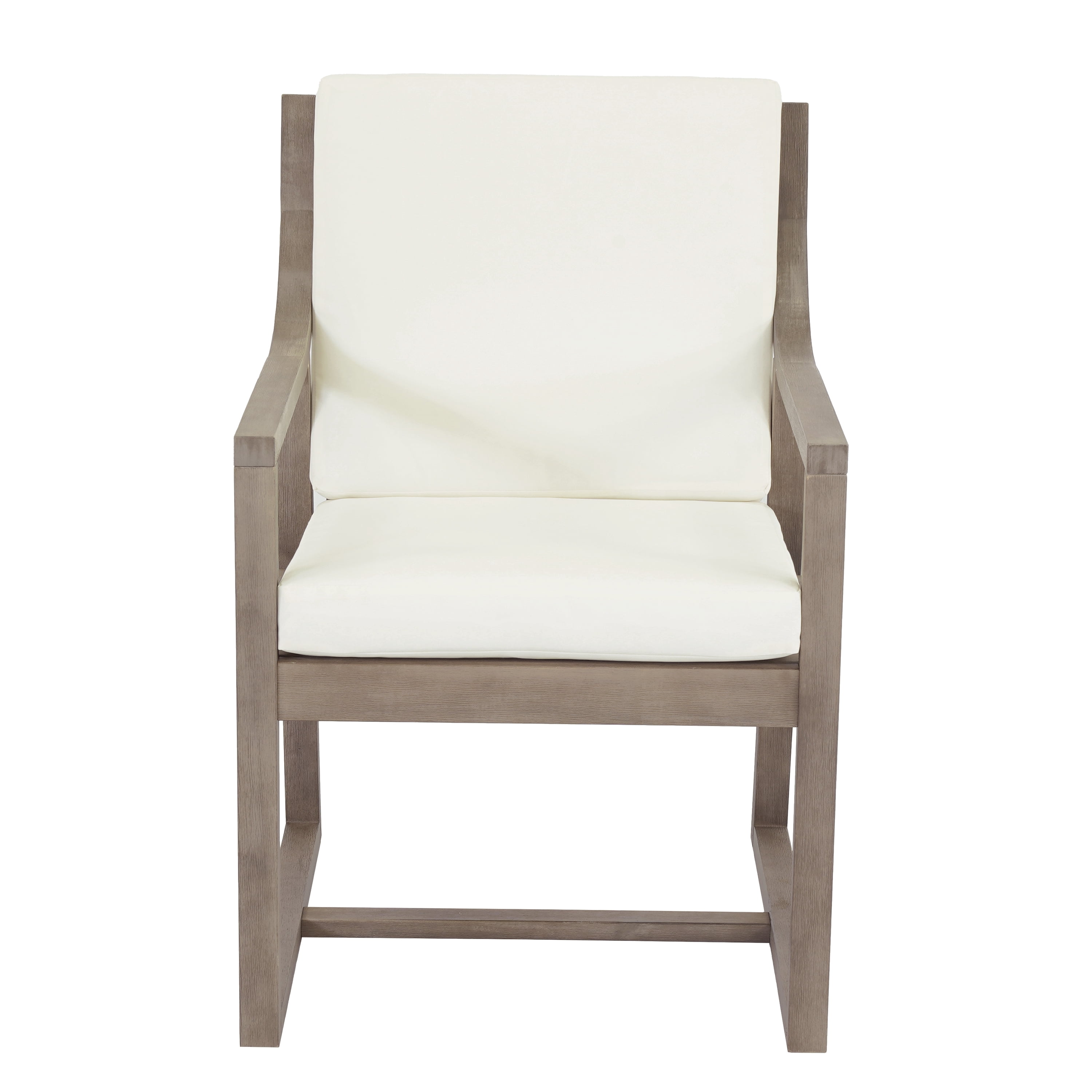 Leisure Chair Set, Outdoor Patio Seating Chairs with Black Brown Wood and Beige Cushion