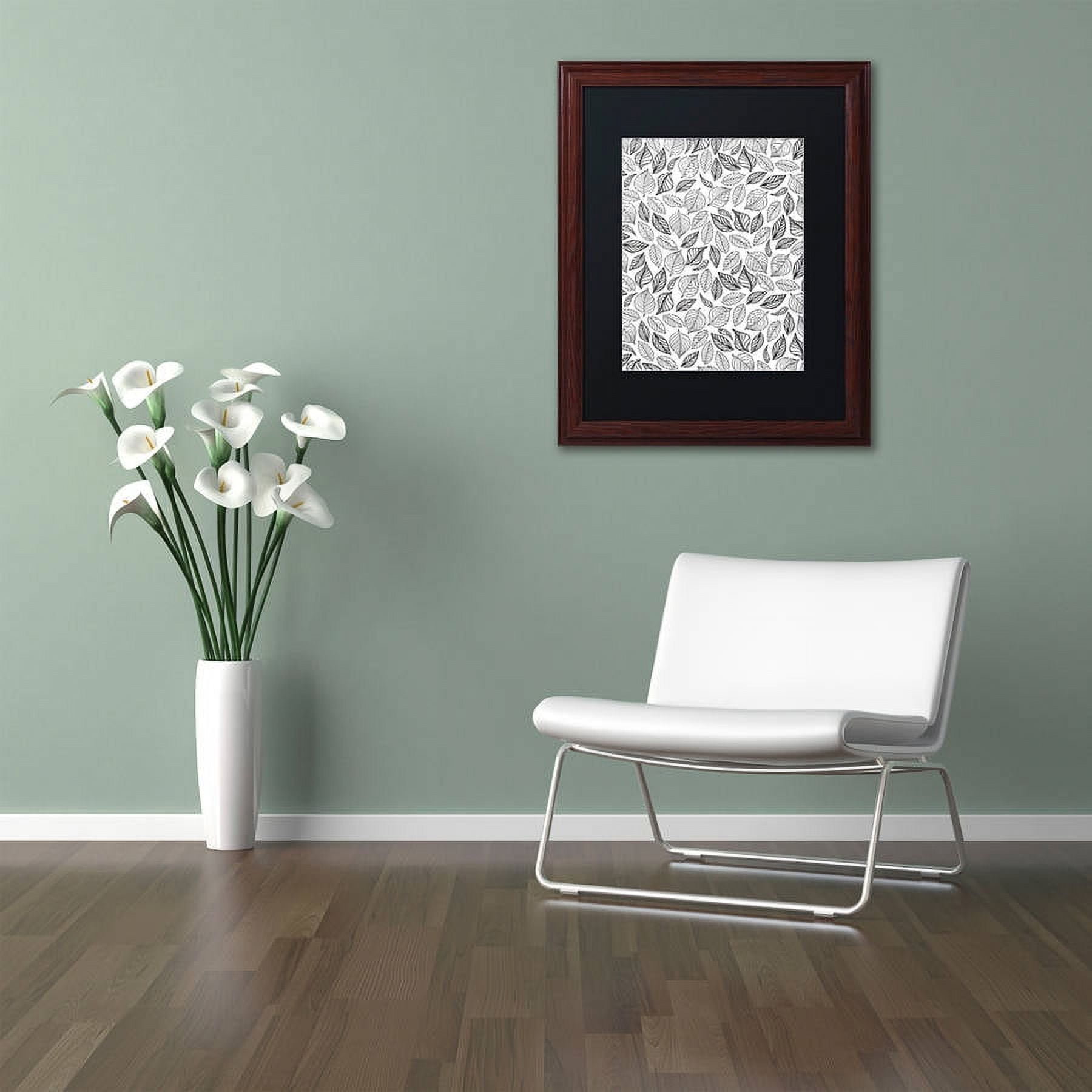 Trademark Fine Art "October Leaves" Canvas Art by Elizabeth Caldwell, Black Matte, Wood Frame