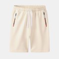 thumbnail image 5 of ZZwxWA Mens Athletic Cotton Shorts: 7" Fashion Zipper Pockets - Workout Gym Running Sweat Training Sports Drawstring, 5 of 5