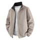 thumbnail image 2 of Blusa y camisa de manga larga con cuello alto para hombre, color liso, manga larga, cuello alto, chaqueta informal de doble cara con bolsillo, chaqueta de poliéster para hombre, 2 of 8