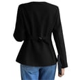 thumbnail image 5 of Solid Long Sleeveless Women Slim Fit Crew Neck Work Office Blazer Coat, 5 of 6