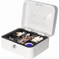 thumbnail image 3 of Locking Medium Steel Cash Box with Money Tray Lock Box, 3 of 8