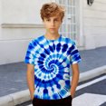 thumbnail image 2 of YUEHUA Kids Tie Dye Shirt Short Sleeve Hippies 3D Printed Graphic Tees Tie-Dye Crewneck T Shirts for 4-16 Years Boys Girls Children, 2 of 4