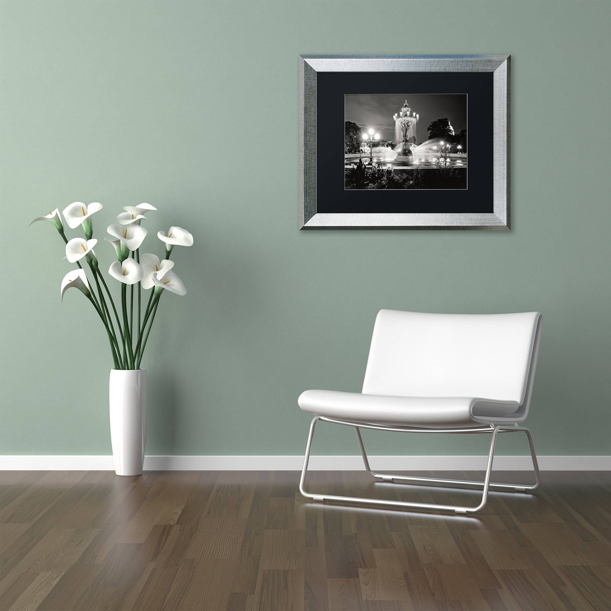 Trademark Fine Art "Bartholdi Park" Canvas Art by Gregory O'Hanlon Black Matte, Silver Frame