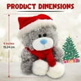 thumbnail image 6 of Made By Aliens 6 Inches Xmas Gray Adorable Soft and Hairy Santa Teddy Bear with Hat and Scarf, Stuffed Animal Holiday Toys Christmas Accessories  (Qbeba Bear Gray), 6 of 8