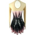 thumbnail image 3 of LIUHUO Custom Black Spandex Ice Skating Dresses Women Girls High Elasticity Pink Chest Accents Long Sleeves Diamond Embellishments, 3 of 8