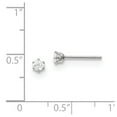thumbnail image 3 of Stainless Steel Polished 3mm CZ Stud Post Earrings; for Adults and Teens; for Women and Men, 3 of 3