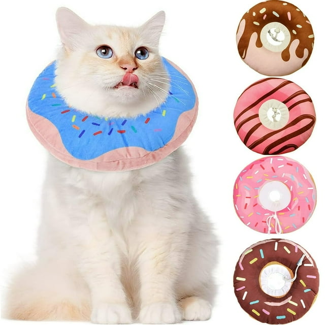 MesaSe Collier Cône Ajustable pour Chat, Beigne Doux, Collier de Récupération pour Chat, Cône pour Chat après Chirurgie, Collier Élisabéthain pour Chat et Chaton
