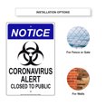 thumbnail image 2 of Notice Disease Alert Closed To Public Novelty Room Health and Safety Unique Display Office Outdoor Aluminum Metal Sign 12"x18", 2 of 5