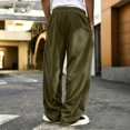 thumbnail image 6 of Evdexr Corduroy Pants Mens Drawstring Baggy Sweatpants Fall Winter Hip Hop Travel Pants Loose Fit Breathable Solid Color Trousers with Pockets M, 6 of 6