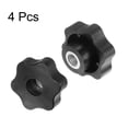 thumbnail image 3 of Uxcell 4 Pieces Star Knobs M10 Female Thread 48mm Head Through Hole Clamping Handles Nuts Black, 3 of 5