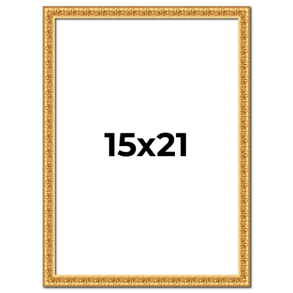 15x21 Frame Gold Real Wood Picture Frame Width 1 inches | Interior Frame Depth 0.5 inches | Edwina
