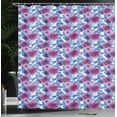 thumbnail image 3 of Ambesonne Floral Shower Curtain, Romantic Watercolor Flora, 69"Wx84"L, Azure Blue Magenta, 3 of 4