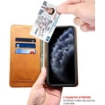 thumbnail image 3 of Compatible with iPhone 12 Case, iPhone 12 Pro Wallet Case with Card Holder, Leather Book Folding Folio Case with Kickstand  Closure flip Cover for iPhone 12/12 Pro 6.1 inch Khaki, 3 of 10