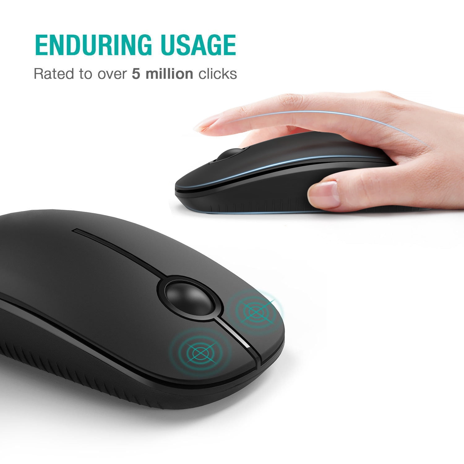VIVEFOX Wireless Mouse for Laptop, 2.4G Ultra Thin Silent Mouse, with ...