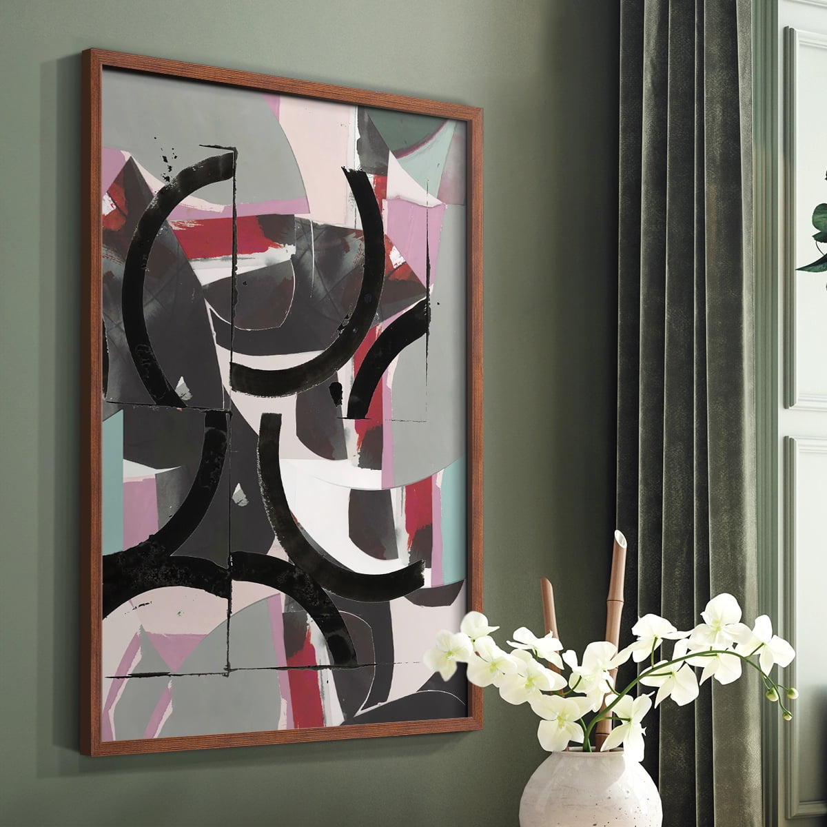 Cartissi Space II Framed Print in Brown Solid Wood Framed Print No Nail Hanging