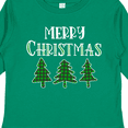 thumbnail image 4 of Inktastic Merry Christmas Green Plaid Christmas Trees Boys or Girls Long Sleeve Toddler T-Shirt, 4 of 5