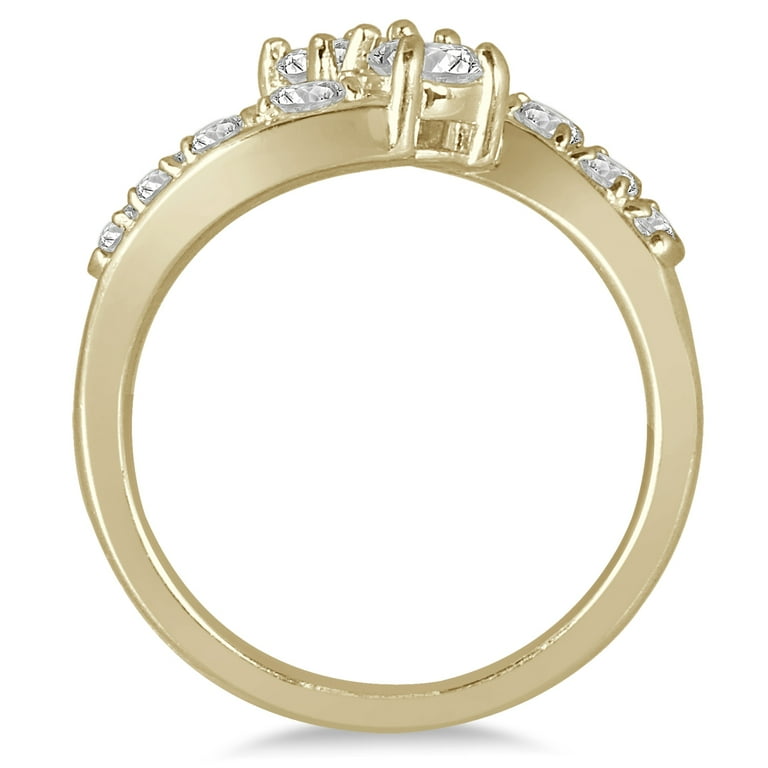 SZUL Women's 1/2 Carat TW Two Stone Diamond Ring in 14K