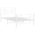 thumbnail image 3 of vidaXL Metal Bed Frame without Mattress with Footboard White 39.4"x78.7", 3 of 9