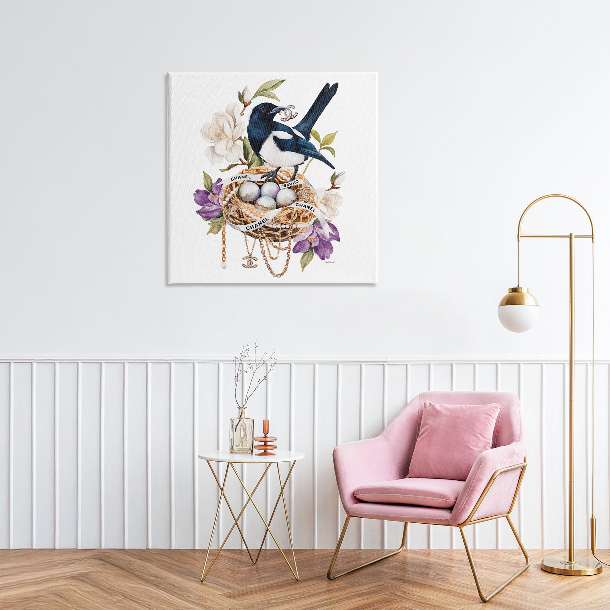 Stupell Industries Glam Birds Nest Magnolia Canvas Wall Art, design by Amanda Greenwood