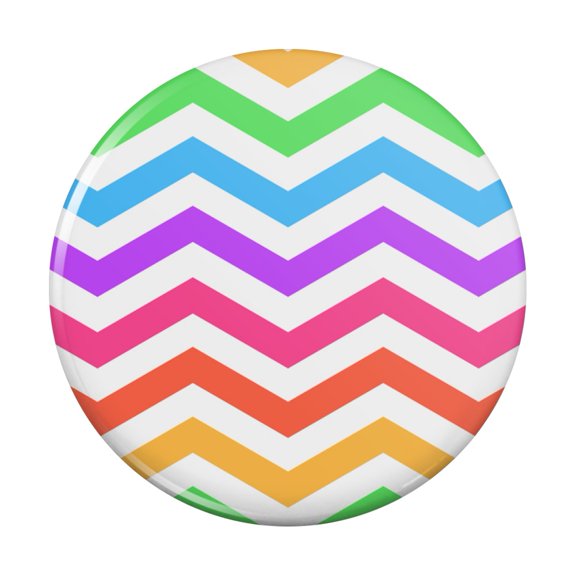 Rainbow Chevrons Zigzag Pattern Kitchen Refrigerator Locker Button Magnet