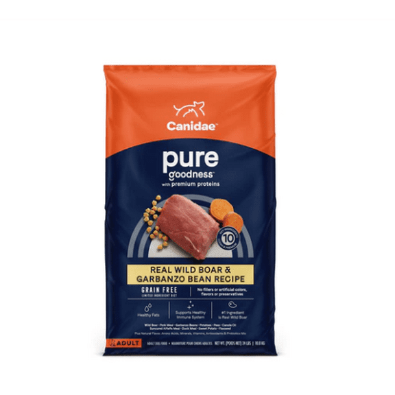 Canidae Pure Goodness Real Wild Boar & Garbanzo Bean Recipe Adult Dry Dog 24 lb