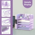 thumbnail image 3 of INTIGE 5-Tier Desk Organizer with 3 Pen Holders, Desktop Organizer with Magazine File Holder, Mesh Office Accessories, 3 of 6