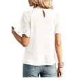 thumbnail image 5 of ClodeEU Women's Fashion Lace Panel Top ,Comfortable Raglan Sleeve Round Neck Tee White,Womens Plus XXL, 5 of 5