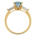 thumbnail image 4 of Clara Pucci 14K Yellow Gold 2ct BlueMoissanite Three-Stone Ring for Women, 4 of 8