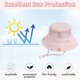 thumbnail image 3 of 52-54 cm circunferencia del sombrero sombrero de red hueco de verano para niños sombrero de pescador transpirable sombrero de sol protector solar de viaje, 3 of 5