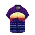 thumbnail image 2 of ALLLIST Hawaiian Mens Shirts Short Sleeve Collared Button Down Shirts Purple Casual Mens Clothes, 2 of 5