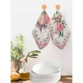thumbnail image 2 of Easter Bunny Roses Kitchen Dish Towels for Drying Dishes Set of 4, Pink Floral Spring Linen Waffle Weave Microfiber Hand Tea Bathroom Towels Quick Dry & Absorbent Towel 12x12, 2 of 7