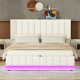 thumbnail image 2 of Yesfashion Full Size/Queen Size Lift Up Storage Bed with Hydraulic System And 16-Color LED Light, Modern Platform Bed Frame with Sockets And USB Ports for Boys Girls Teens, 2 of 9