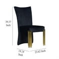 thumbnail image 7 of Theo Dining Chair Set of 2, Retro Midnight Black Velvet, Gold Metal, 7 of 7