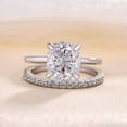 thumbnail image 4 of Forever Jewels 3.20Ct Cushion Cut Moissanite Women Bridal Engagement Ring Set 14K White Gold Plated, 4 of 4