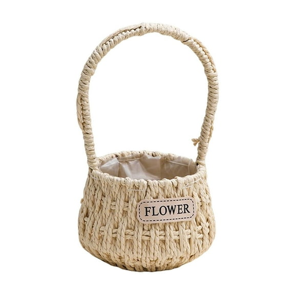 Elegant Rattan Flower Basket - Handmade Half Moon Willow Basket for Weddings, Floral Arrangements & Home Decor - Multipurpose Storage for Plants, Eggs & Small Items