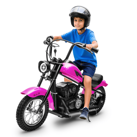 Roromall 24V Electric Dirt Bike, 250W Electric Motorcycle w/LED Light, Leather Seat- 2 Speed Max Up to 14MPH & 60 Minutes Continuous Motorbike