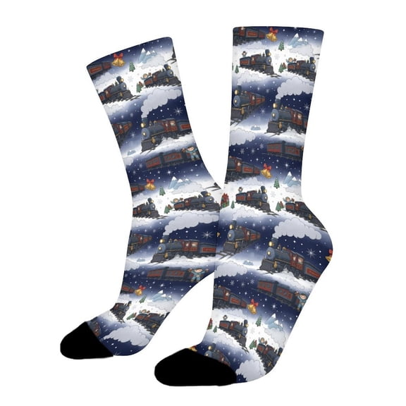 Polar Express Vibes Funny Novelty Crew Socks for Women Men Sports